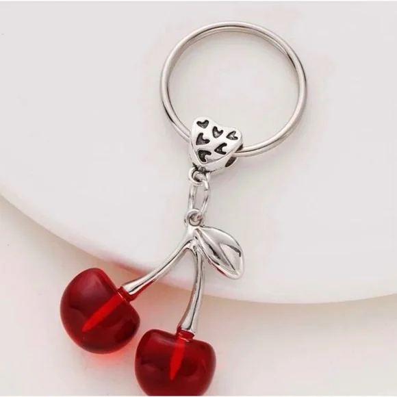 2 LEFT! Red Cherries Key Chain - Picture 3 of 3